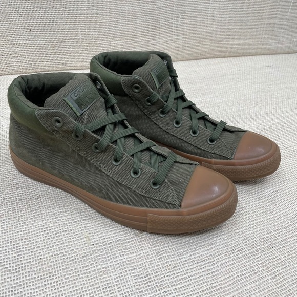 Converse Chuck Taylor All Star Syde Street Mid Top Sneakers Olive Men 8 Women 10